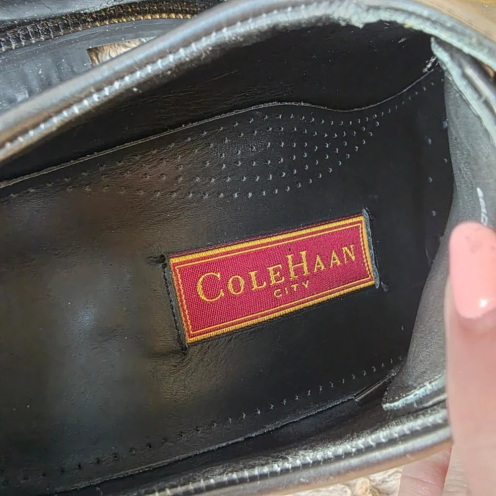 Vintage Cole Haan City Black Leather Oxford Dress Shoes‎ Mens Size 10M
